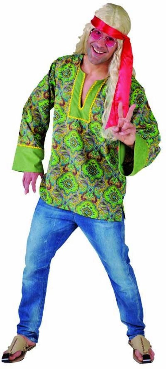 Hippie Kostuum | Summer Of Love Hippie Hemd Man | Large | Carnaval kostuum | Verkleedkleding